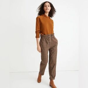Madewell Sz 2 Plaid Paperbag Tapered Pants